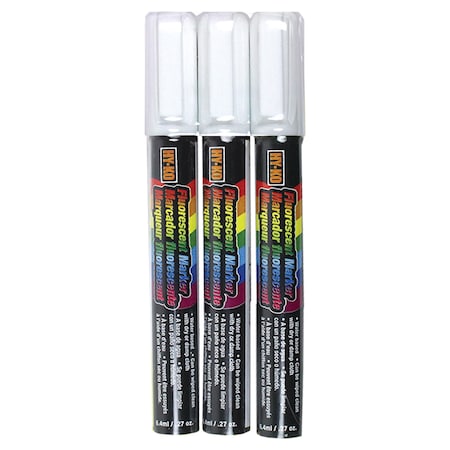 Hy-Ko Fluorescent Window Markers, White, 3PK A40620